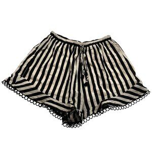 Zimmermann Striped Cotton Shorts in Black White